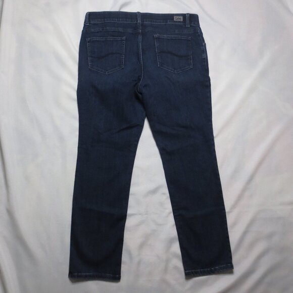 LEE womens JEANS blue STRAIGHT LEG regular fit MID-RISE flex motion SIZE 16W - Picture 10 of 10